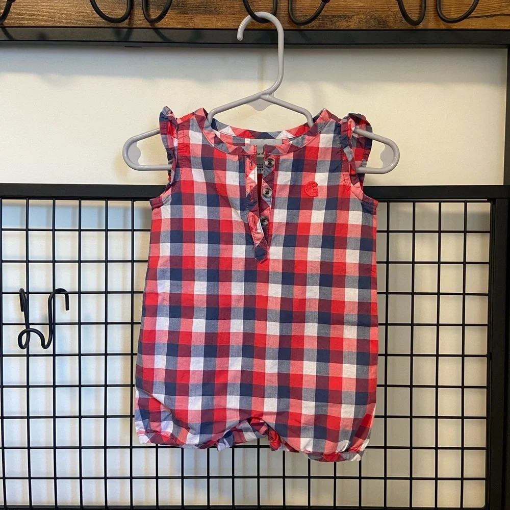 NWOT | Carhartt baby boy’s plaid onesie — 6 months